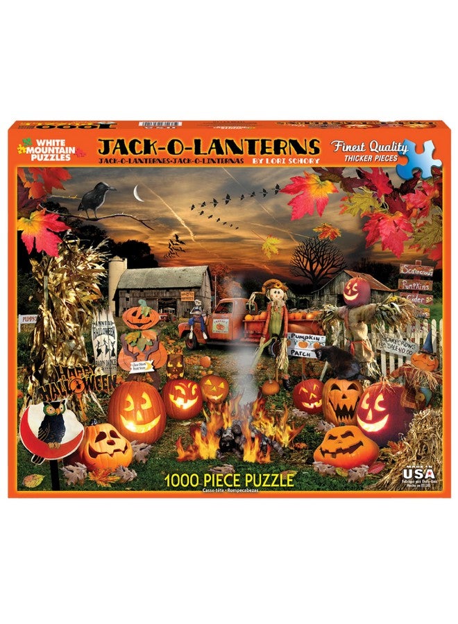 White Mountain Jack O Lanterns Halloween Puzzles 1000 Pieces Pumpkin Puzzle for Fall and Autumn - Image 2