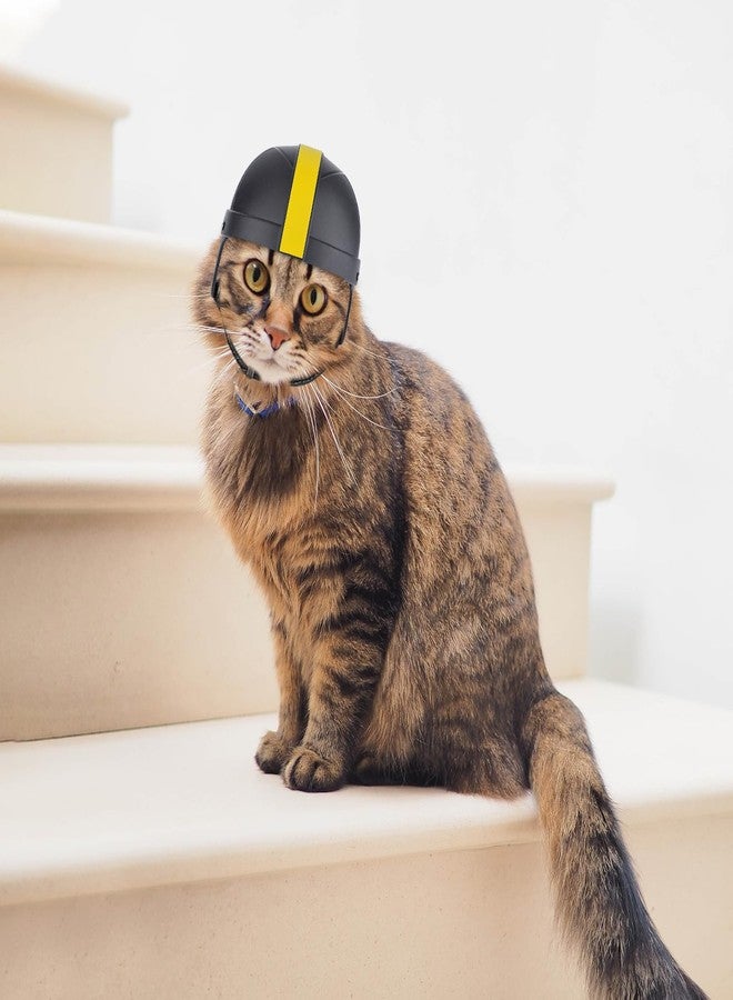 NAMSAN XSmall Dog Motorcycle Helmet, Hard Helmet for Dogs Small Breeds, Football Games Dog Hat with Ear Holes, (Black/Yellow-S) - Image 5