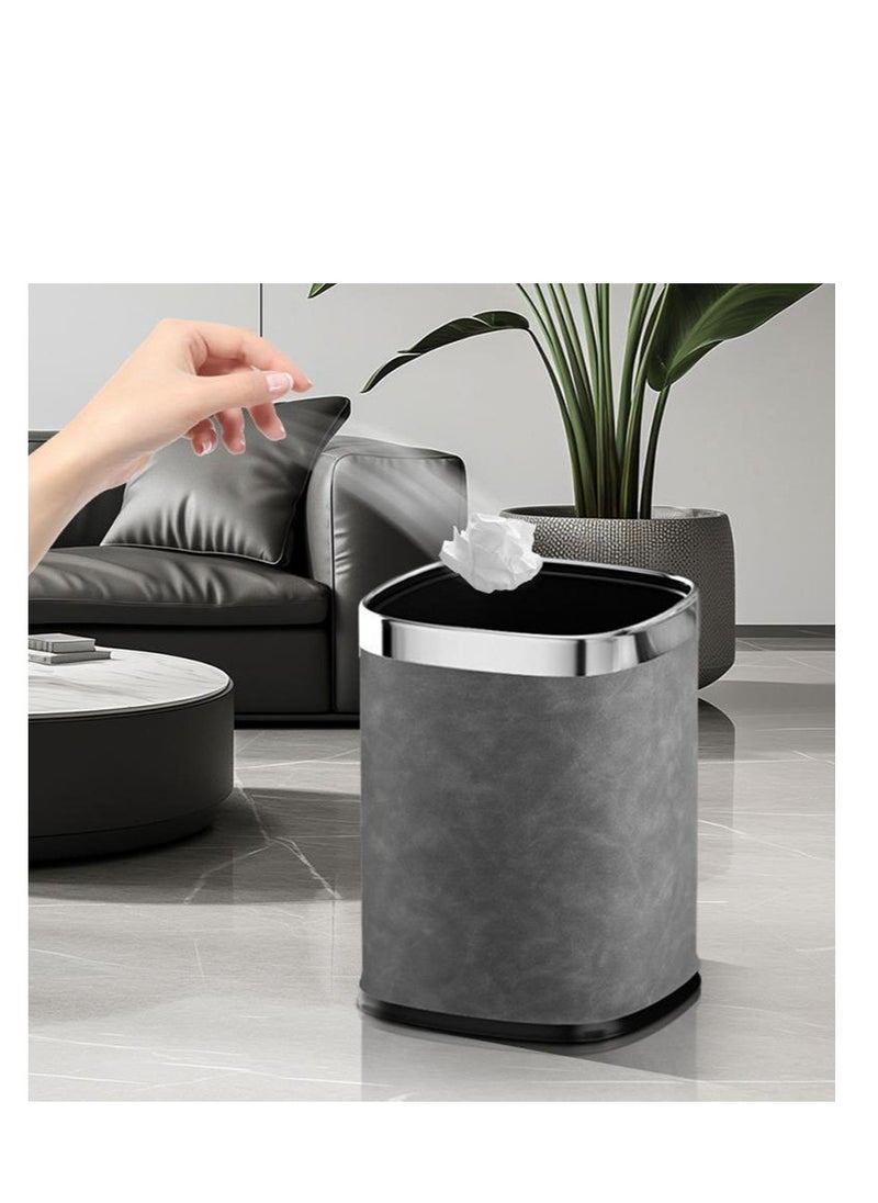 Golden Purchase Products Kitchen Trash Can, Bathroom Trash Can, Plastic Large Capacity Trash Can, Household Square Trash Can, Air Pressure Adsorption Without Cover（12L)）  - Image 3