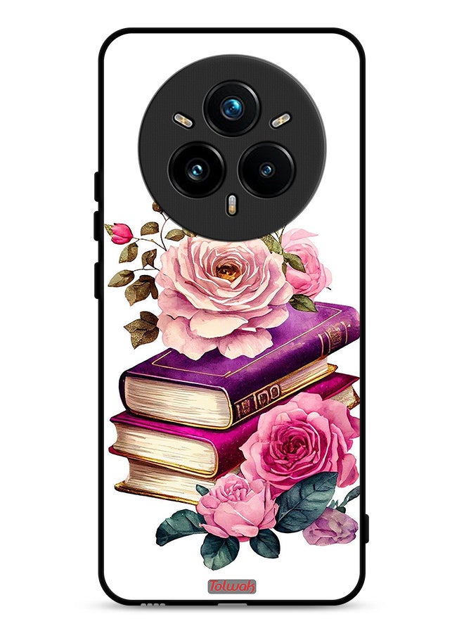Tolwak Realme 14 Pro Plus 5G Protective Case Cover Roses And Books