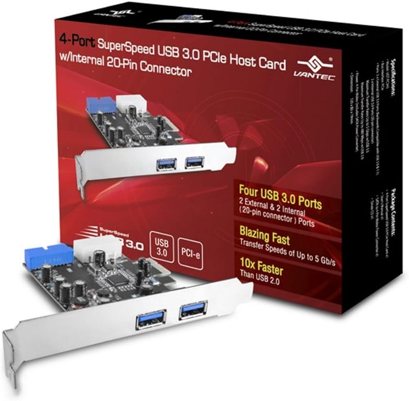 4 Port USB 3.0 PCIe with Internal 20 pin Host Card (UGT-PC345)