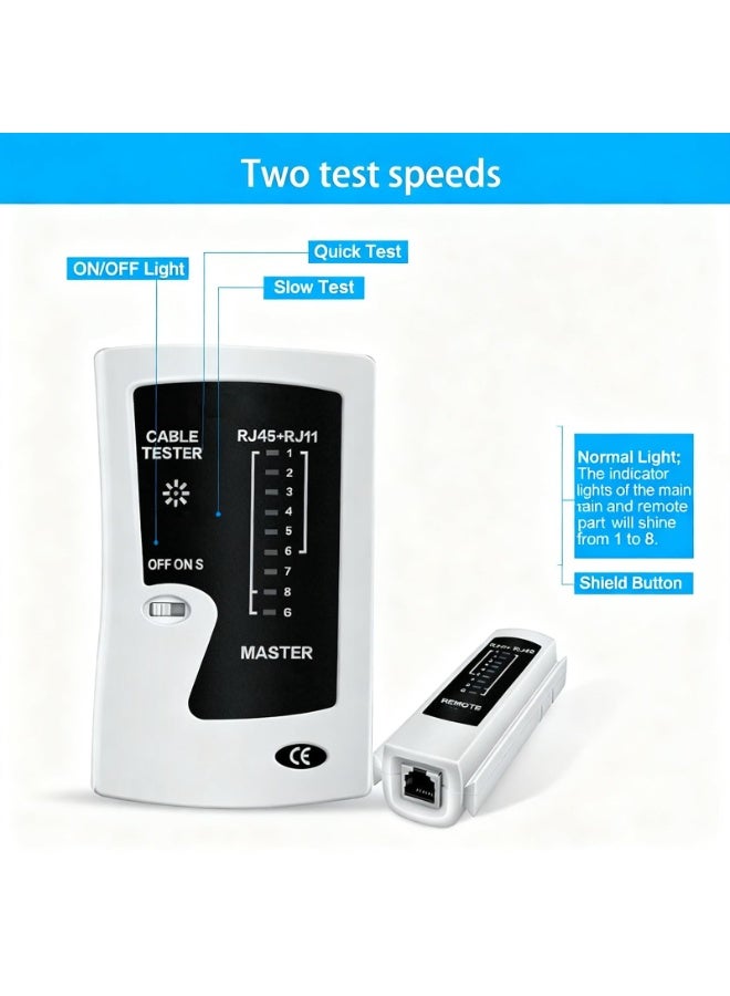 Network Cable Tester, RJ45 Ethernet Wire Tool with LED Display for Cat5 Cat6 Cat7 LAN Network - Image 3