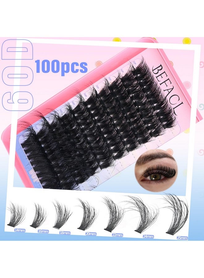 BEFACL Lash Clusters Fluffy Individual Lashes D Curl Cluster Eyelash Extensions 14-25mm DIY Lash Extension Thick False Eyelashes Cluster Matte Black DIY Lashes Extension at Home (280pcs-60P+80P+100P) - Image 3