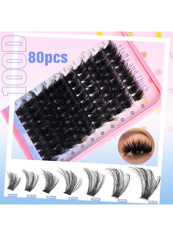 BEFACL Lash Clusters Fluffy Individual Lashes D Curl Cluster Eyelash Extensions 14-25mm DIY Lash Extension Thick False Eyelashes Cluster Matte Black DIY Lashes Extension at Home (280pcs-60P+80P+100P) - Image 5
