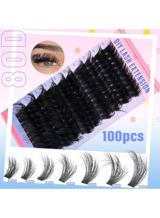 BEFACL Lash Clusters Fluffy Individual Lashes D Curl Cluster Eyelash Extensions 14-25mm DIY Lash Extension Thick False Eyelashes Cluster Matte Black DIY Lashes Extension at Home (280pcs-60P+80P+100P) - Image 4