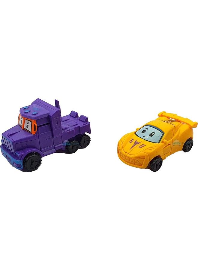 FunBlast 2 In1 Pull Back Toy Car Jeep Truck & 2 Car To Robot Toy For Kids Toy Vehicle For 3+ Year Old Boys & Girls (Random Color; 5 Unit) - Image 4