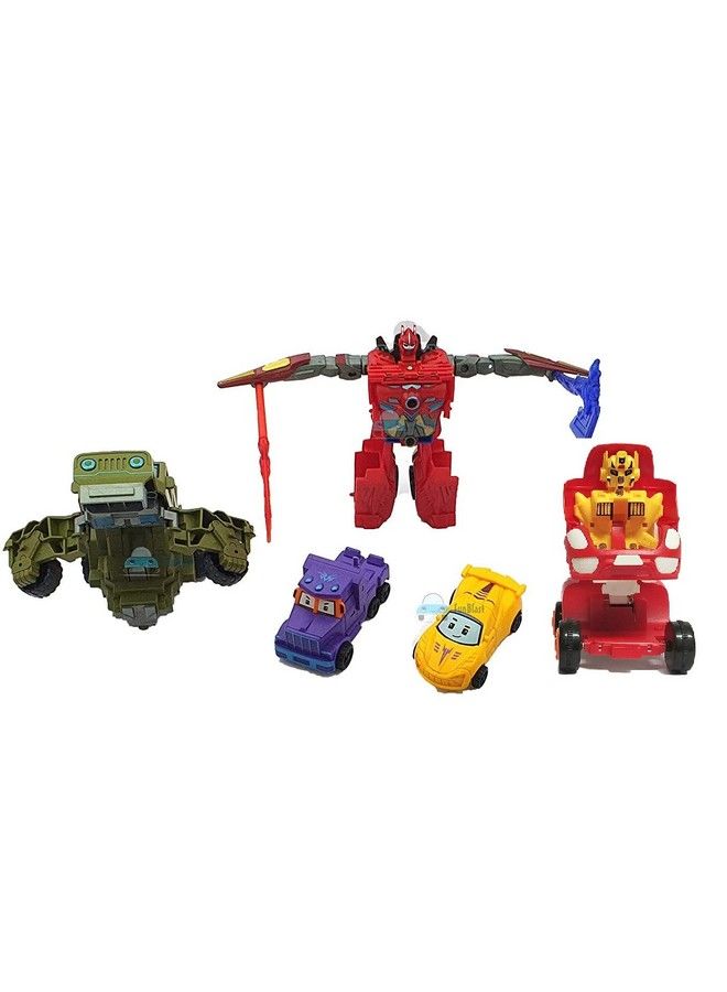 FunBlast 2 In1 Pull Back Toy Car Jeep Truck & 2 Car To Robot Toy For Kids Toy Vehicle For 3+ Year Old Boys & Girls (Random Color; 5 Unit) - Image 3