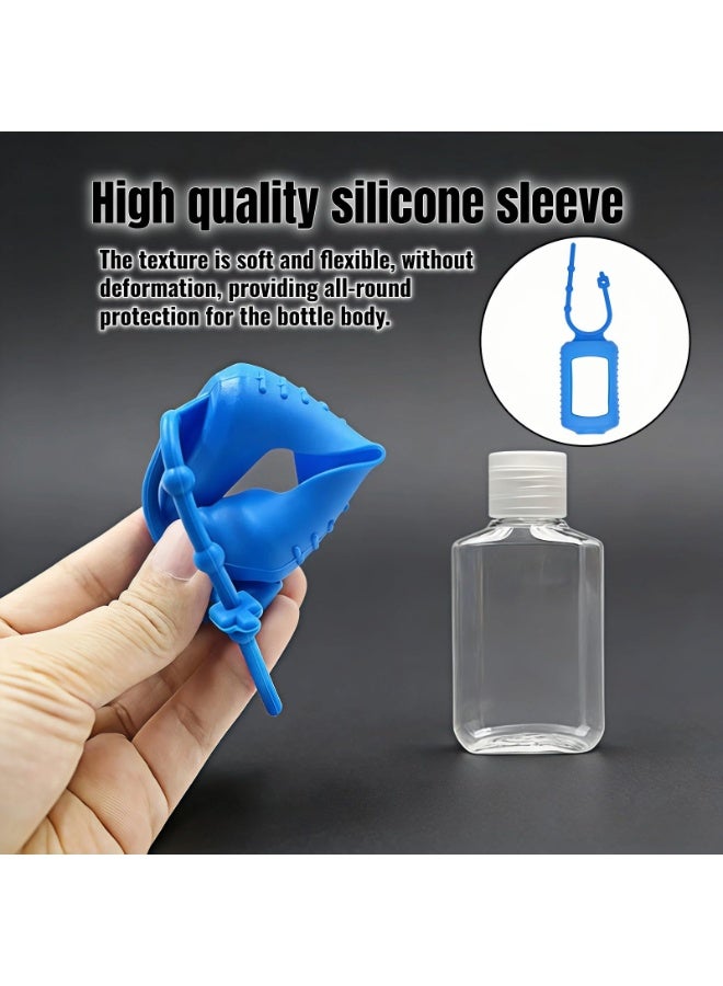 4-Pack Travel Refillable Squeeze Bottles with Silicone Sleeve & Keychain, 2oz/60ml Leak-Proof PETG Plastic Toiletry Containers - Image 5