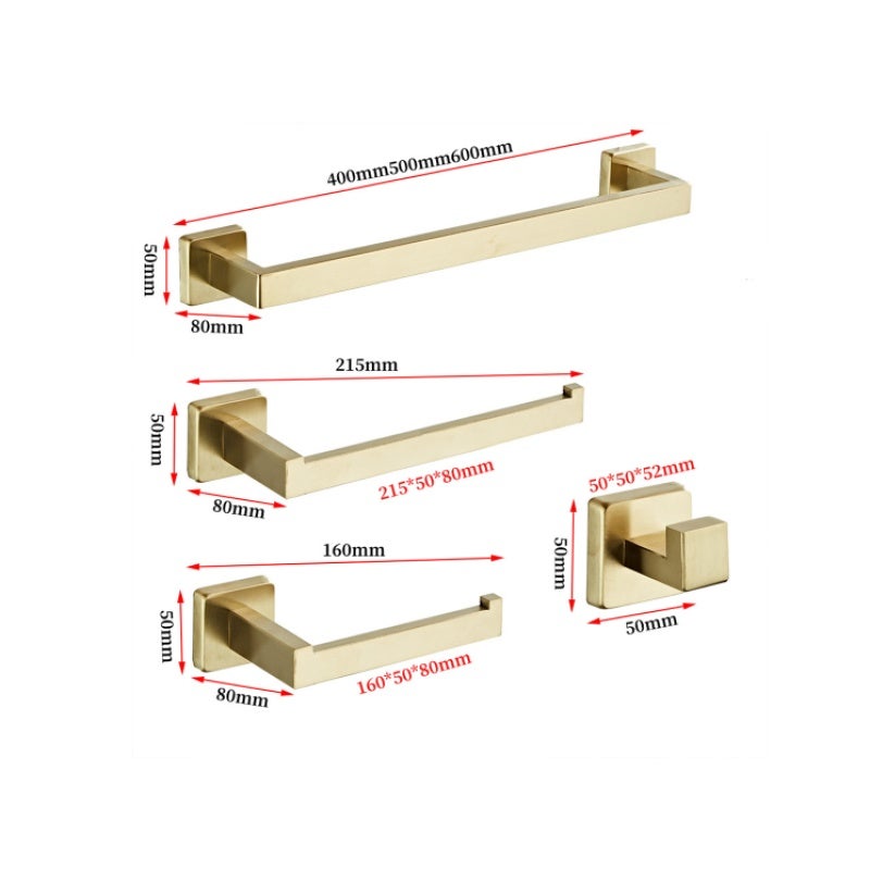 Stainless Steel Toilet Paper Holder: Gold - Bathroom Accessories Set for Home Bathroom Organization - Image 2