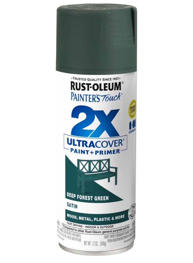 RUST-OLEUM 342062 Painter S Touch 2X Ultra Cover 12Oz Satin Deep Forest 128Fl. Oz - Image 1