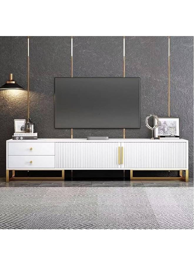 Raffine - Modern Wood TV Stand, TV Entertainment Center with Drawer and Shelf Storage - Versatile Cabinet Table for Living Room, Media Console with Ample Storage Space, Modern Design TV Unit 120x30x40 CM - Image 1
