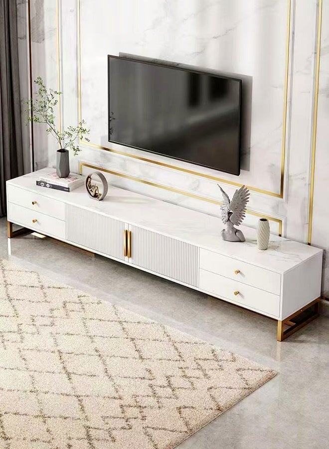 Raffine Modern Wood TV Stand, TV Entertainment Center with Drawer and Shelf Storage - Versatile Cabinet Table for Living Room, Media Console with Ample Storage Space, Modern Design TV Unit 140x30x40CM - Image 1