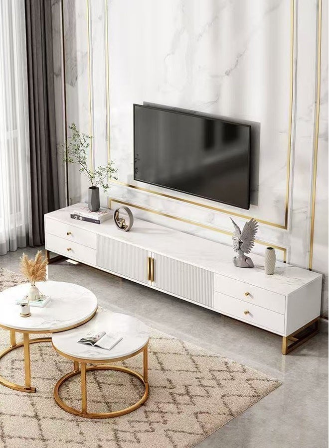 Raffine Modern Wood TV Stand, TV Entertainment Center with Drawer and Shelf Storage - Versatile Cabinet Table for Living Room, Media Console with Ample Storage Space, Modern Design TV Unit 140x30x40CM - Image 2