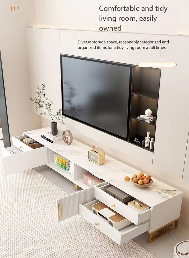 Raffine Modern Wood TV Stand, TV Entertainment Center with Drawer and Shelf Storage - Versatile Cabinet Table for Living Room, Media Console with Ample Storage Space, Modern Design TV Unit 140x30x40CM - Image 5