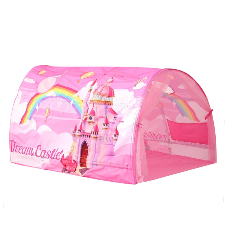 CRAWLBO Kids Bed Tent Twin Beds Cartoons Wonder Play Tents Boys Girls Ventilated Indoor Play Tent Children Promotes Independent Play Stimulates Imagination SetUp Playhouse Castle - Image 4