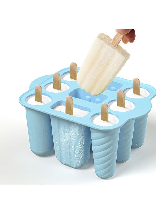 Silicone Popsicles Mold, 9 Hollow With Lids Reusable Easy-Release Ice Cream Popsicles Molds, Maker Homemade Ice, Lollipop Mold for Home Flexible Leak-Free Ice, Cube Tray Juice Yogurt Fruit  - Image 2