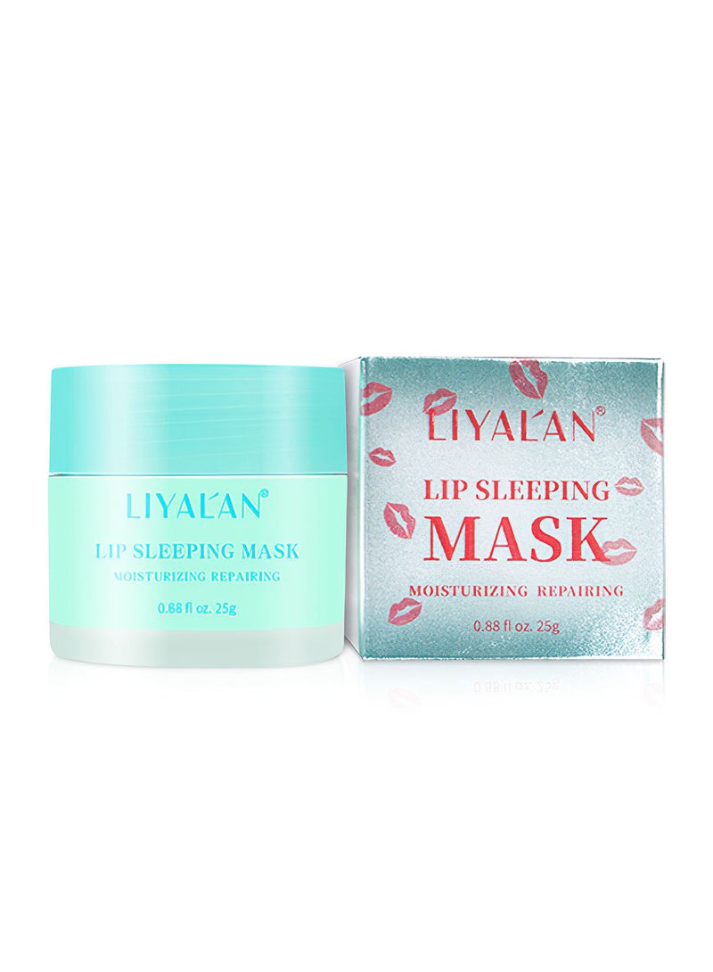 LIYALAN Lip Sleeping Mask Deep Long Lasting Moisturizing Repairing Nourishing Hydrating Brightening Daily Lip Care to Fade Lip Lines and Improve Dry Peeling and Plump Lip Mint Green 25g  - Image 1