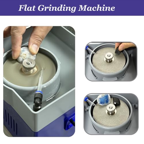 Deruilong 4 Flat Grinding Machine Grinding Equipment Shaping and Polishing Tools Mineral Rock Polishing Machines Grinding Machines Includes Rock Mineral Polishing Machine Accessory Kit - Image 3