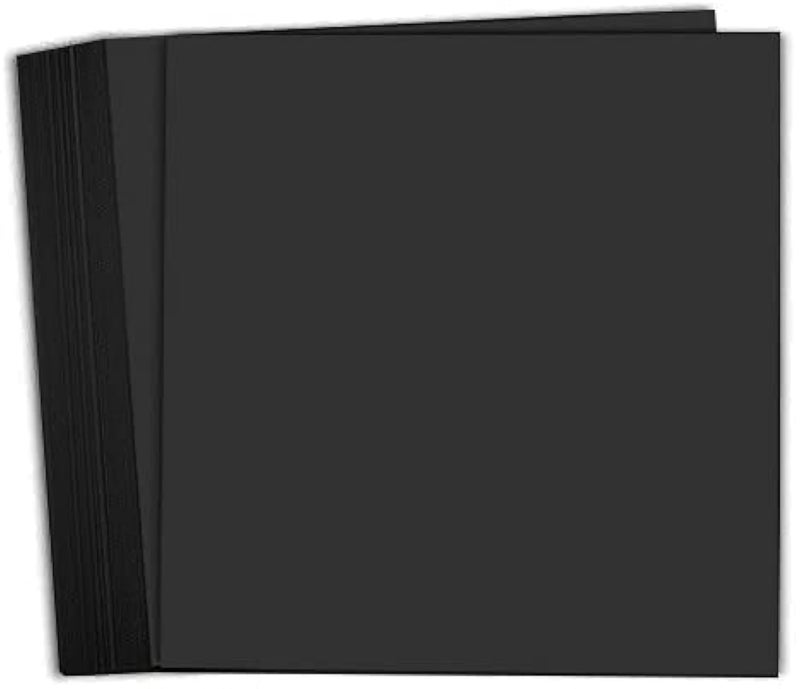 Hamilco 8x8 Black Cardstock Paper 80 lb Cover Card Stock 100 Pack - Image 1