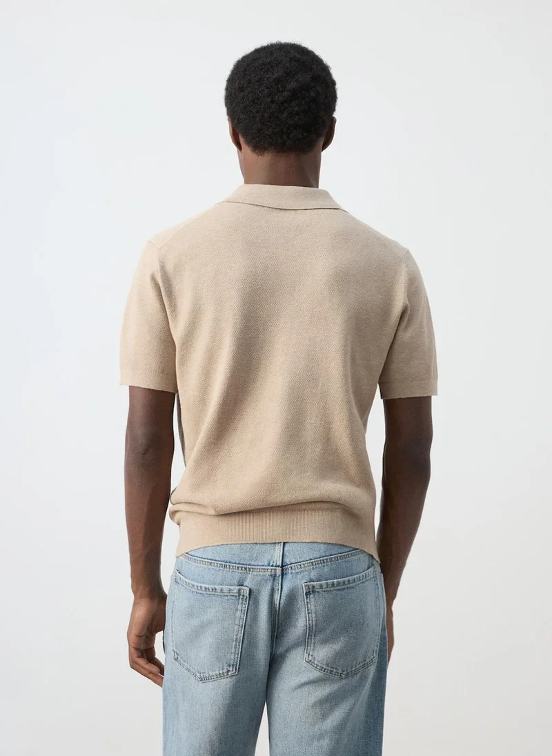Mango Man Fine-Knit Cotton Polo Shirt