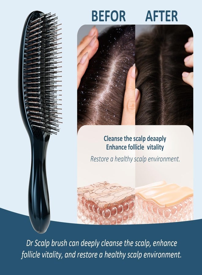 AJXX Detangling Hair Brush Massage Hairbrush for Men & Women - AJXX Detangler Brush for Thick Hair，Effortlessly Shaping Hairbrush for All Type, Ergonomic Design for Curly and Straight（Black） - Image 3