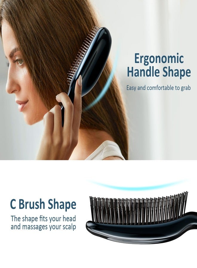 AJXX Detangling Hair Brush Massage Hairbrush for Men & Women - AJXX Detangler Brush for Thick Hair，Effortlessly Shaping Hairbrush for All Type, Ergonomic Design for Curly and Straight（Black） - Image 4