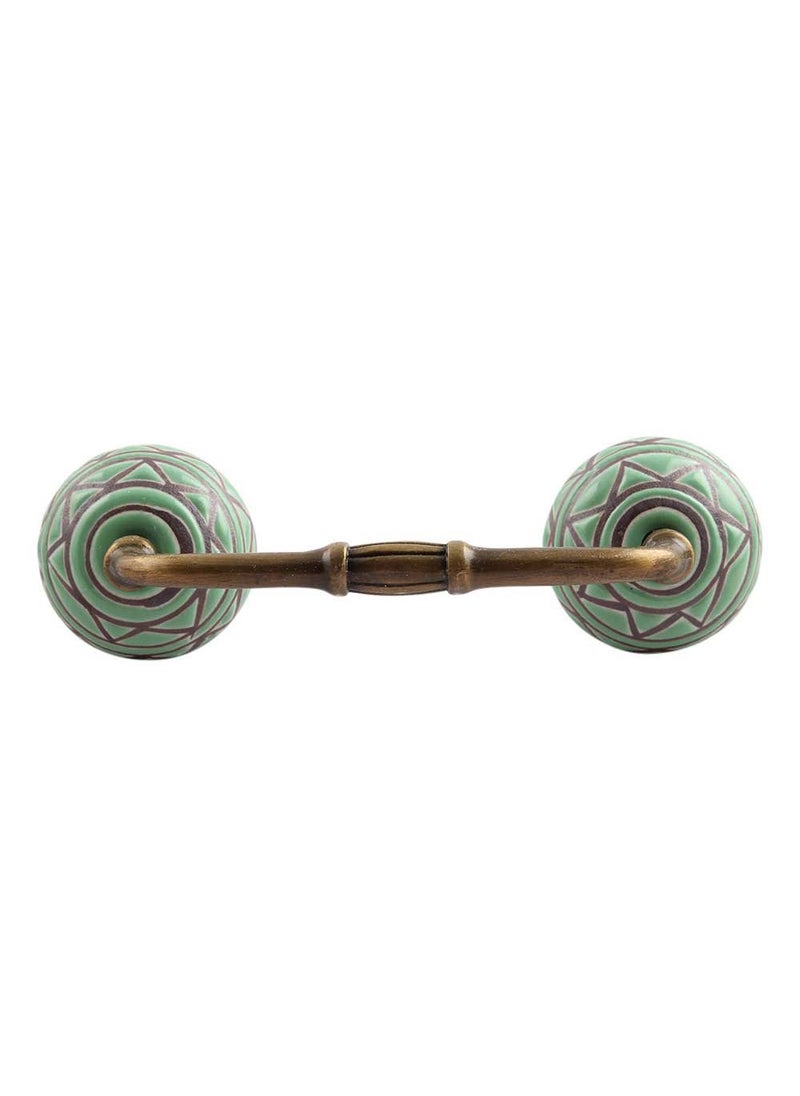 Indian-Shelf IndianShelf 1 Pack Ceramic Door Handles for Cabinets and Drawers Green Dresser Pulls for Door Antique Hardware 8 Hole to Hole BH267CK1443 