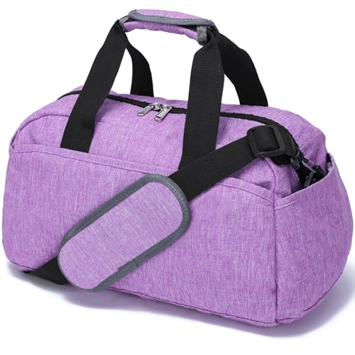 Ineetatu 14 inch Small Gym Bag for Women & Men, Mini Duffel Bag for Travel Sports Lightweight Carry On Bag, Light Purple - Image 1