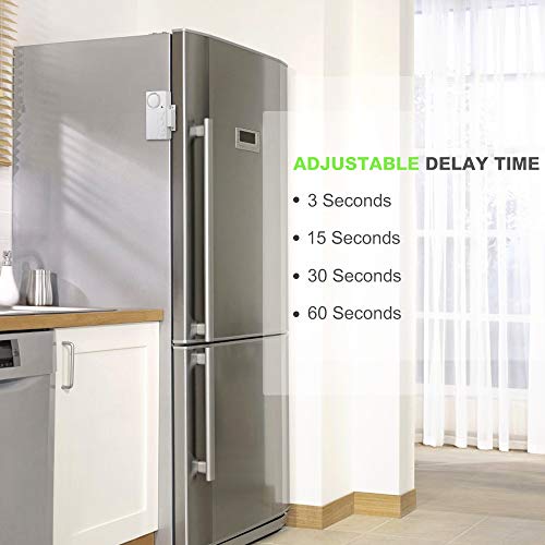 WSDCAM Freezer Door Alarm with Delay When Left Open, 3/15/30/60 Seconds Adjustable Delay Refrigerator Wireless Fridge Alarm Door Open Loud 108 dB - Image 3