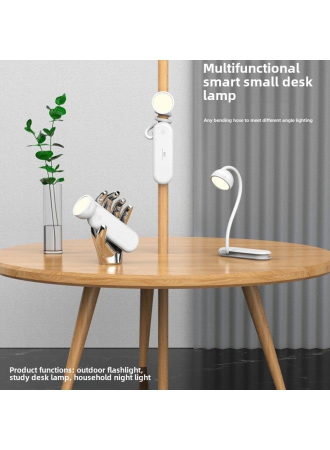 مصباح مكتبي إبداعي لحماية العين، أبيض دافئ، مصدر ضوء مزدوج، طويل الأمد، مصباح يدوي محمول، ضوء ليلي للطلاب، ضوء القراءة - اللون: أسود ممتاز - Image 5