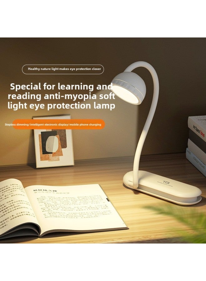 مصباح مكتبي إبداعي لحماية العين، أبيض دافئ، مصدر ضوء مزدوج، طويل الأمد، مصباح يدوي محمول، ضوء ليلي للطلاب، ضوء القراءة - اللون: أسود ممتاز - Image 2