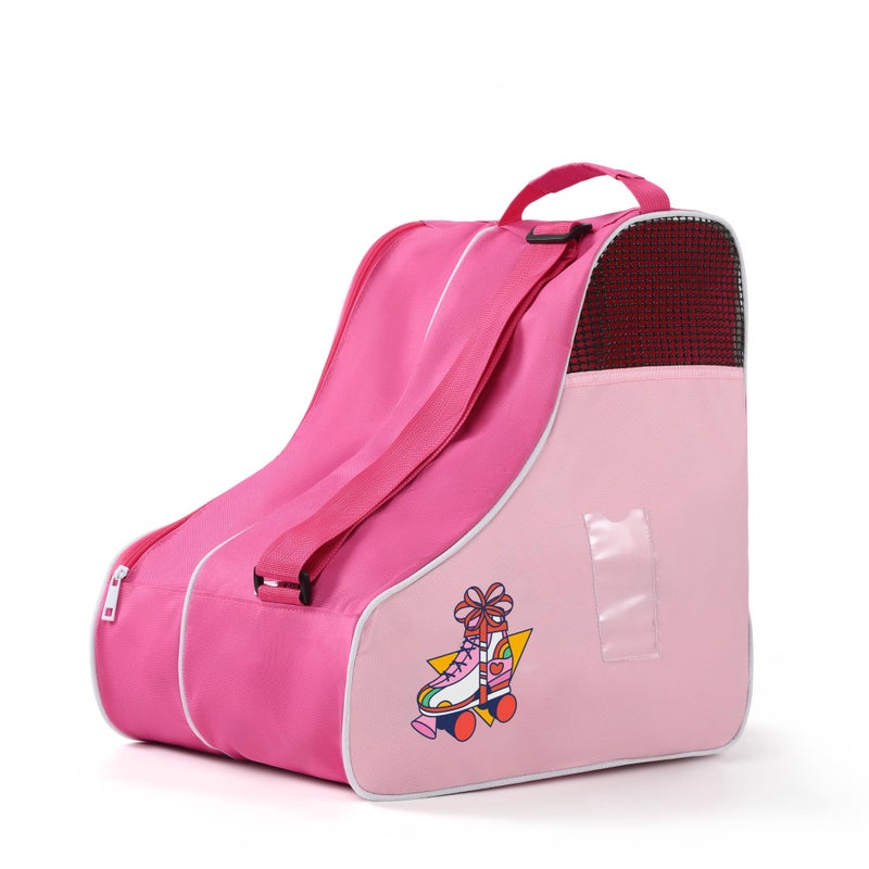 Boulder Bee Roller Skate Bag Ice Skate Bag for Women with Adjustable Shoulder Strap Shoe Bag for Ice SkatingInline Skates for Both Kids and Adults Pink - Image 2