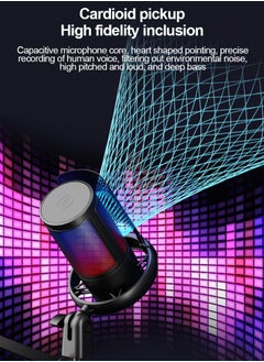 FlashHawk Gaming PC USB Microphone,Podcast Condenser Mic with Boom Arm,Pop Filter,Mute Button for Streaming,Online Chat, RGB Computer Mic for PS4/5 PC Gamer Youtuber  - Image 5