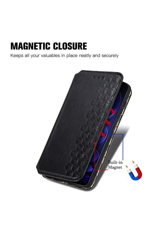 S-TOP Case For HMD Skyline Cubic Grid Pressed Magnetic Leather Phone Case - Image 5