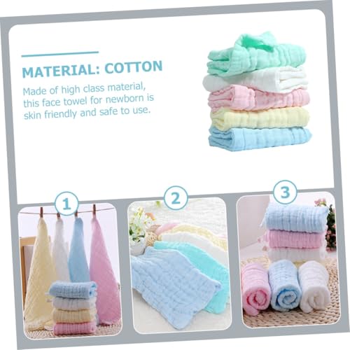 Little Boo Muslin Cotton Face Towels for New Born Baby Extra Soft Hankies Reusable Napkins for Infants Toddlers Baby Care Soft & Absorbent - Pack of 5 (Multicolour) - Image 4