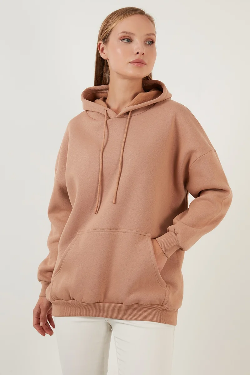 Lela Regular Fit Cotton Hooded Collar Rose Winter Sweat Women's SWEAT 5863854