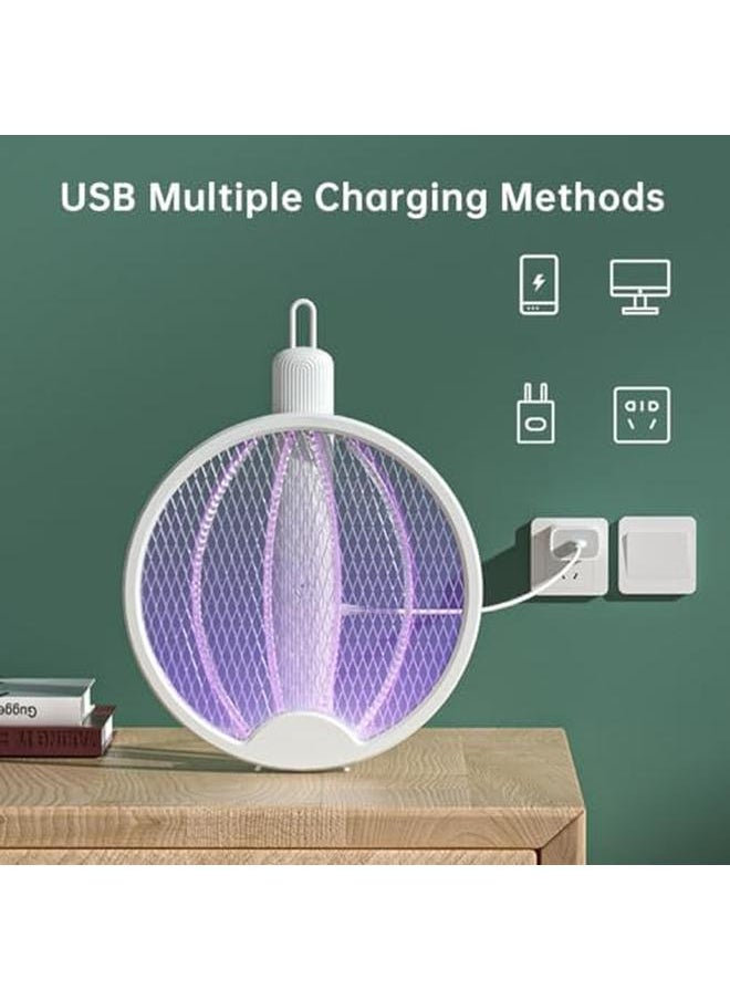 ECVV - Electric Fly Swatter Foldable Handheld Design Auto Zap Mode 3000Mah Powerful Bug Zapper Racket For Indoor Outdoor Camping Type C Rechargeable Mosquito Bat - Image 1