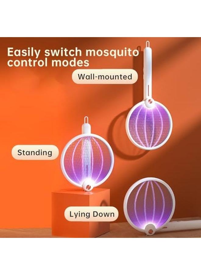 ECVV - Electric Fly Swatter Foldable Handheld Design Auto Zap Mode 3000Mah Powerful Bug Zapper Racket For Indoor Outdoor Camping Type C Rechargeable Mosquito Bat - Image 1