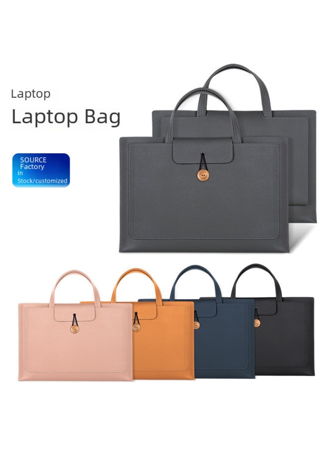 Computer Bag Laptop Bag Female/Male MAC Suitable For Apple Computer Bag Laptop Bag Huawei Lenovo-Color:Navy-Applicable Model:13.3/14 Inch -3 Grid  - Image 1