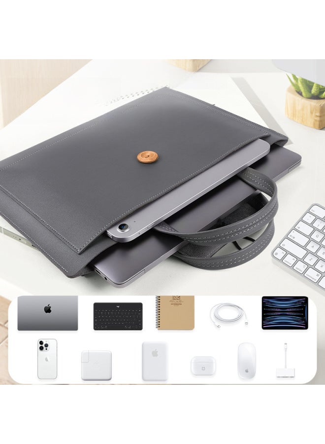 Computer Bag Laptop Bag Female/Male MAC Suitable For Apple Computer Bag Laptop Bag Huawei Lenovo-Color:Navy-Applicable Model:13.3/14 Inch -3 Grid  - Image 3