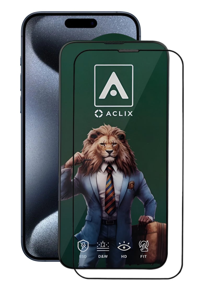أكاليكس جودة عالية، واقي شاشة لهاتف آيفون 15 برو - Image 1