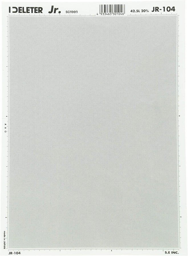Deleter Screen Tone Jr JR-104 [Dot Pattern 42.5L/10%][Sheet Size 182x253mm (7.16"x9.96")] for Comic Manga Illustration Graphic Screentone