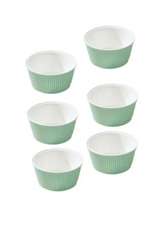 Bluejw Ramekins For Creme Brulee, Porcelain Ramekins Oven Safe, Classic Style Ramekins For Baking, Souffle Ramekins Bowls, Set Of 6  - Image 2