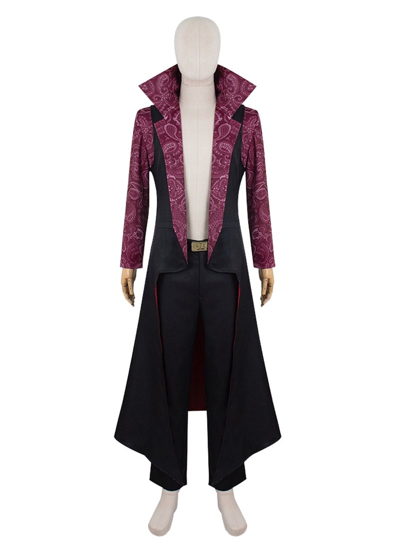 One Piece Hawkeye Mihawk cos suit with the same stand-up collar shirt cosplay anime performance suit costume - Image 1