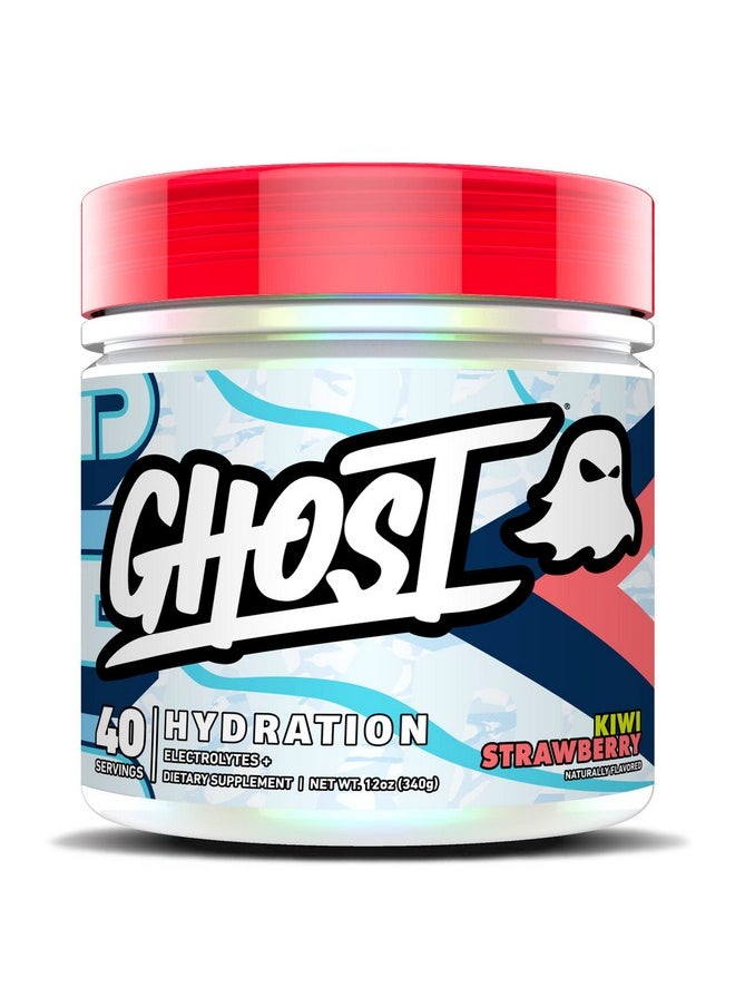 Ghost مسحوق إلكتروليت 40 جرعة من مشروب مكمل غذائي بنكهة الكيوي والفراولة مع المغنيسيوم والبوتاسيوم والكالسيوم وفيتامين سي والتورين للحصول على الطاقة والقدرة على التحمل نباتي خالٍ من الصويا والسكر والغلوتين  - Image 1