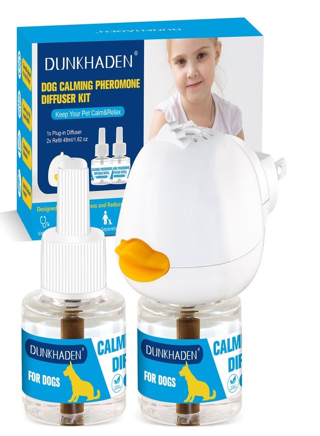 DUNKHADEN Dog Calming Pheromone Diffuser for Relief Anxiety, Reducing Barking, Attacks and Combating Stress & 3 in 1 Calming Diffuser for Dogs 48ML 2 Refills Fit All Dogs - Image 1