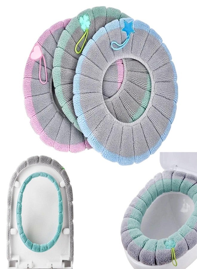 Guojanfon Soft Toilet Seat Cover Pads, Stretchable Washable Toilet Seat Cushion Cover with Handle, Comfortable Toilet Lid Seat Cover, Bathroom Toilet Accessories Set - Image 1
