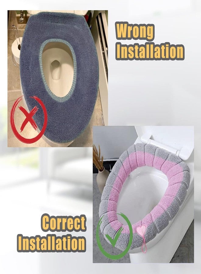 Guojanfon Soft Toilet Seat Cover Pads, Stretchable Washable Toilet Seat Cushion Cover with Handle, Comfortable Toilet Lid Seat Cover, Bathroom Toilet Accessories Set - Image 5