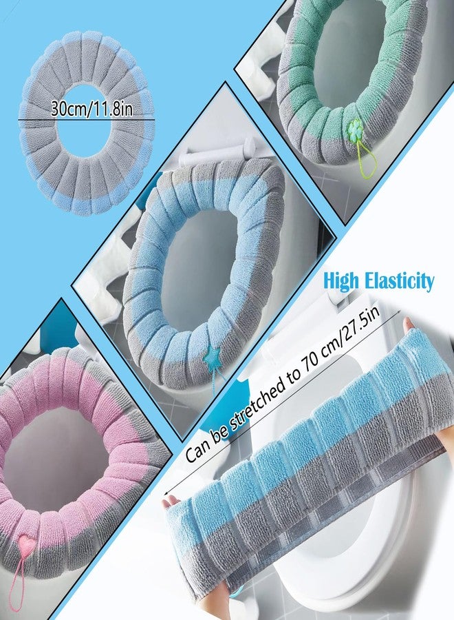 Guojanfon Soft Toilet Seat Cover Pads, Stretchable Washable Toilet Seat Cushion Cover with Handle, Comfortable Toilet Lid Seat Cover, Bathroom Toilet Accessories Set - Image 2