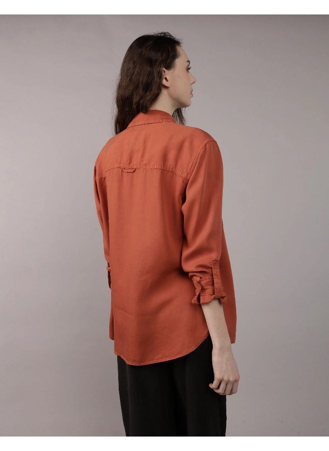 American Eagle - AE Long-Sleeve Button-Up Shirt - Image 1